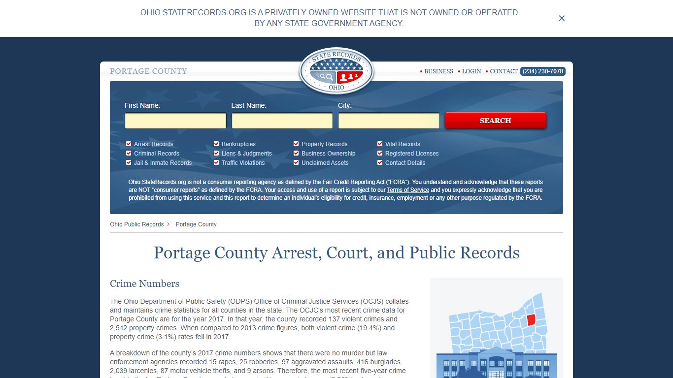 Portage County Arrest, Court, and Public Records